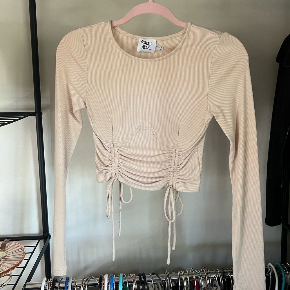 Lightly Worn Princess Polly Tan Long Sleeve Tops - 2